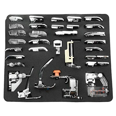 Image of TOVOT 32PCS Domestic Sewing Machine Presser Feet Set Foot for Singer Brother Low Shank Machines