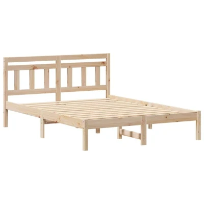 Image of With Headboard Brown 120 x 200 cm Solid pine wood Vidaxl