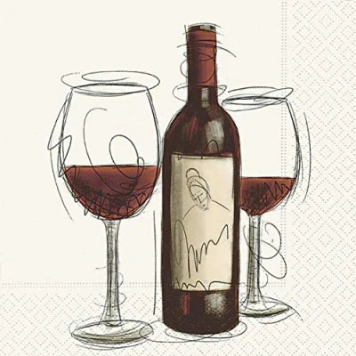 Image of 20 Napkins Red Wine Glass Drinking