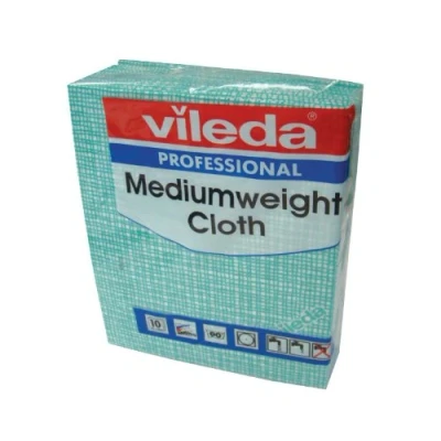 Image of Vileda 106401 Medium Weight Cloth, Green (Pack of 10)
