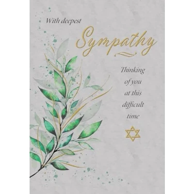 Image of Jewish Card, with Deepest Sympathy Thinking of You 7 x 5 inches Regal Publishing