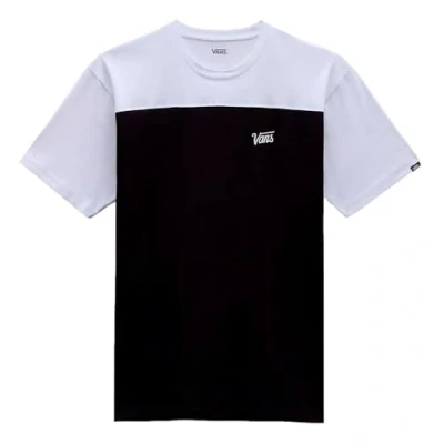 Image of Vans Men&#039;s Script Crew Block SS T Shirt, Black White, XS