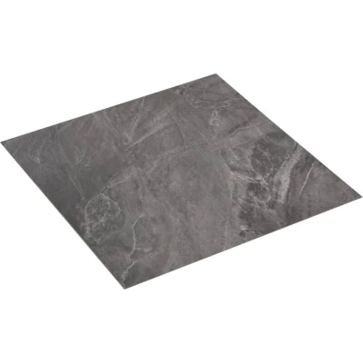 Image of vidaXL Premium Self adhesive, Resilient PVC Flooring Planks, Black with Patterned Design, Meets European Standards, Easy to Install, 5.11 m² Coverage, Resists Water and Allergy, Antistatic Fl...