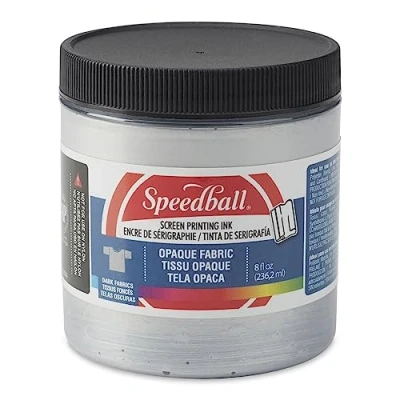 Image of Speedball Opaque Iridescent Fabric Screen Printing Ink, 8 Ounce, Silver