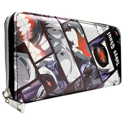 Image of Tokyo Ghoul Ken Kaneki Collage Purse Clutch Coin Pocket &amp; Card Holder, Black