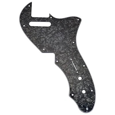 Image of Musiclily Pro 11 Holes Guitar Pickguard For USA Fender 69 Tele Thinline Style Electric Guitar, 4ply Black Pearl