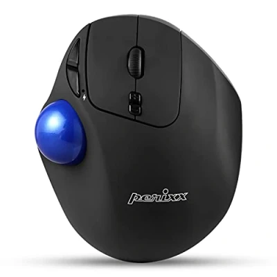 Image of Perixx PERIPRO 801 Bluetooth 5.1 Trackball Mouse, Build in 1.34 Inch with Pointing Feature, Black