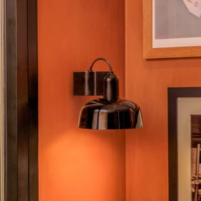 Image of Tatawin Black Dome Wall Lamp
