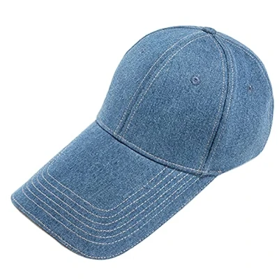 Image of LOCOMO Men Women Super Extra Long Bill Denim Cap Fishing Hat Jeans Trucker Snapback Baseball Brim