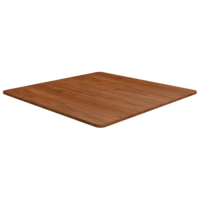 Image of vidaXL Solid Wood Oak Square Table Top Kitchen Dining Room Restaurant Cafe Hotel Wooden Replacement Dark Brown 80x80x1.5cm Treated