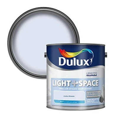 Image of Dulux Light And Space Matt Emulsion Paint For Walls Ceilings Cotton Breeze 2.5 Litres