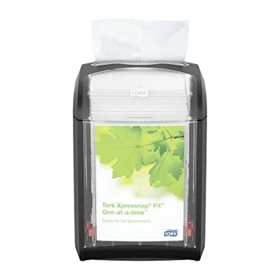 Image of Tork Xpressnap Fit Tabletop Napkin Dispenser 272900 N14 for Restaurants One at a time Single Use, Black, Quantity 1