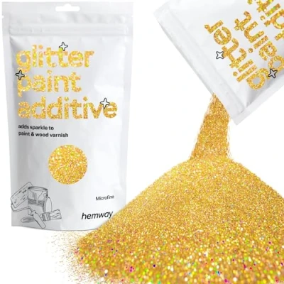 Image of Glitter Paint for Walls Gold Holographic Additive Emulsion Latex Acrylic Sparkles Microfine Interior Painting 100g / 3.5oz