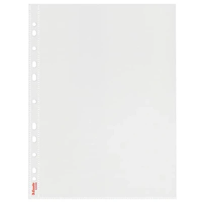Image of Esselte A4 Pockets, 25 Clear Document/Paper Wallets Protectors With Universal Filing Strip, Ring Binders/Lever Arch Folders, Colour’Breeze Range, Transparent, 628468