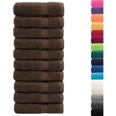 Image of vidaXL Premium Bath Towels SOLUND 10pcs Brown 100x150cm 600gsm
