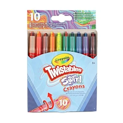 Image of CRAYOLA Swirl Mini Twistable Crayons Assorted Colours (Pack of 10) Magical Effect Will Draw 4 Per Crayon Ideal for Kids Ages 3+