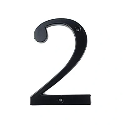 Image of HASWARE House Number Sign 4 inch (10 cm) Modern Door Numbers Signage Plaque Street Home Address Numerals Zinc Alloy (2, Black)