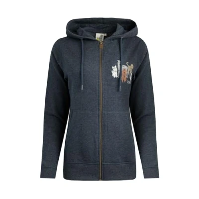 Image of Weird Fish Franchises Dog Print Eco Graphic Full Zip Hoodie Navy Size 12