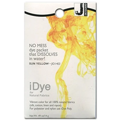 Image of Jacquard iDYE Sun Yellow Fabric Dye for Natural Textile Fibres 14g No Mess Packet