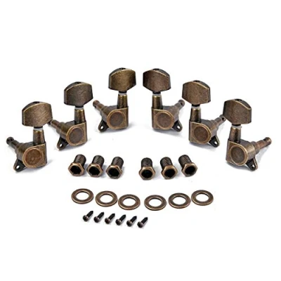Image of Alnicov Guitar Machine Heads String Tuning Pegs Tuner 3R3L for Acoustic or Electric Bronze