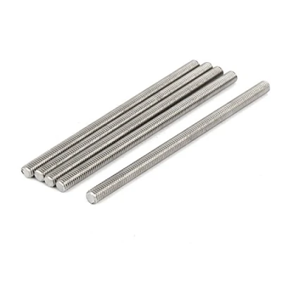 Image of Sourcingmap M6 x 110mm 304 Stainless Steel Fully Threaded Rod Bar Studs Silver Tone 5 Pcs