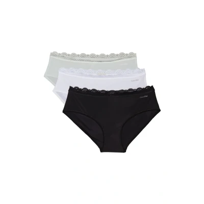 Image of Calvin Klein Underwear Hipster 3 PACK Briefs, Women&#039;s, Size: XS, Black/white/moonlight jade