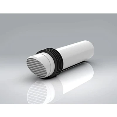 Image of 4&quot; High Rise Vent Ducting External White Brown Terracotta Grille Extractor Fan (White)