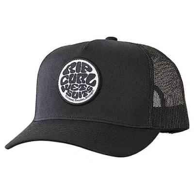 Image of RIP CURL Men&#039;s Wetsuit Icon Trucker Baseball Hat Washed Black