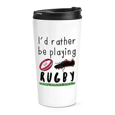 Image of I&#039;d Rather Be Playing Rugby Travel Mug Cup