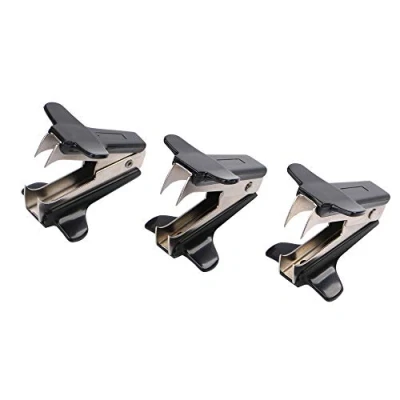 Image of 3 Pack Safety Staple Remover Black Lightweight Perfect for Family, School, and Office