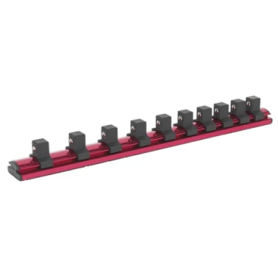 Image of Sealey Premier Socket Retaining Rail Magnetic 1/2&quot;Sq Drive 10 Clips