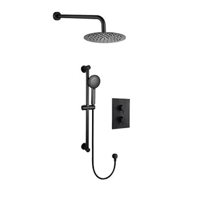 Image of Bristan BLK SHWR PK Prism Recessed Concealed Dual Control Shower Pack Mixer, Black