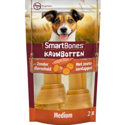 Image of Smartbones 2 Medium Sweet Potato Bones Rawhide Free Chew Dog Treats