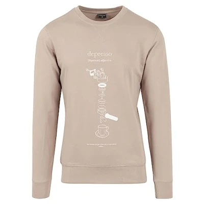 Image of Mister Tee Men&#039;s Depresso Crewneck Sweatshirt, Darksand, L