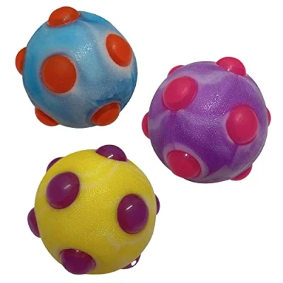 Image of Playlearn 10cm Sensory Anti Stress Ball Fidget Toy Led Bouncy for Kids 3 Pack Flashing Spiky Ideal Adults and Children Squeeze Toys Autism
