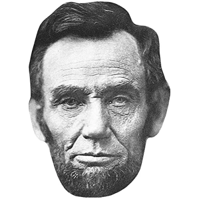 Image of Abraham Lincoln (BW) Celebrity Mask, Flat Card Face, Fancy Dress Mask