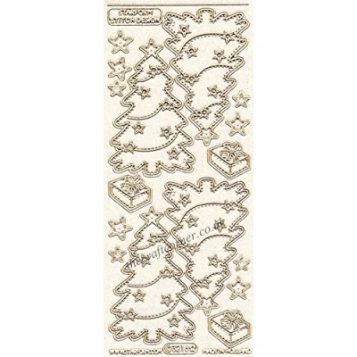 Image of Starform Glitter Christmas Trees Peel Off Sheet In Gold