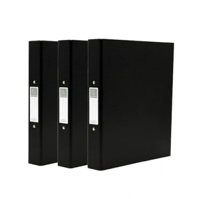 Image of Exacompta A4 Ring Binder, 30mm Spine, 2 Ring, Document Folder, Assorted, Pack of 3 in Black, Stationery Folders for Filing Paperwork and Organisation 226/0019Z