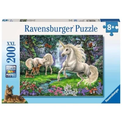 Image of Ravensburger 128389 Dinosaur, Elephant, Tiger Mysterious Unicorns Children&#039;s Puzzle, Yellow