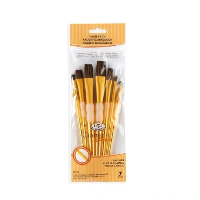 Image of Royal and Langnickel Crafter&#039;s Choice Flat Camel Hair Brush Set (Pack of 7)