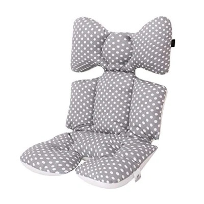 Image of Baby Stroller Liner 38x 70 cm Pushchair Pad 3D Air Mesh Cotton Breathable Cushion for Universal Stroller, Buggy, Pram, and Car Seat(Gray Point)