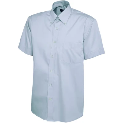 Image of Mens Pinpoint Oxford Half Sleeve Shirt Navy 2XL