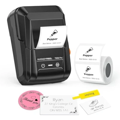 Image of SUPVAN T50M Pro Bluetooth Label Maker Machine with Tape, Wide Waterproof Label, Versatile App 40 Fonts and 450+ Icons, Inkless Labeler for Home, Kitchen, School, Office Organization, Black