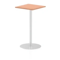Image of Italia 600mm Poseur Square Table Beech Top 1145mm High Leg
