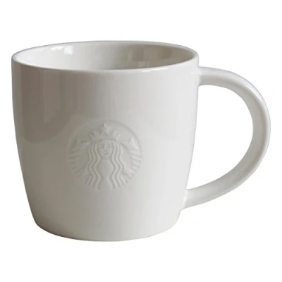 Image of Starbucks white coffee cup, “For Here series, 8 oz