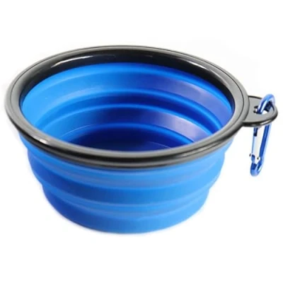 Image of Small Collapsible Pet Feeding Bowl [Blue]