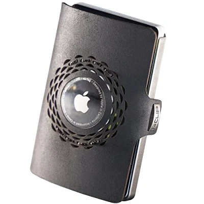 Image of I CLIP Original for Apple AirTag with Moneyclip Wallet Slim Compatible Men Silver Black