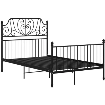 Image of vidaXL Bed Frame without Mattress Black Metal 120x200 cm