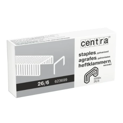 Image of Centra 26/6 mm Galvanised Staples Pack of 5,000