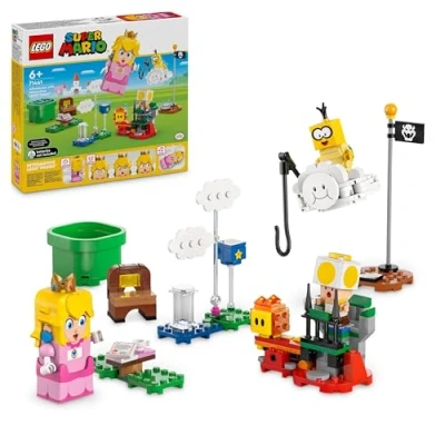 Image of LEGO Super Mario Adventures with Interactive Peach, Princess Toy Playset for Kids, Yellow Toad Figure, Nintendo Gift 6 Plus Year Old Girls, Boys and Gamers, 71441